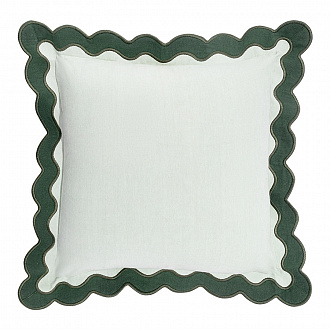 Чехол на подушку с контрастным кантом зеленого цвета из коллекции Trendy Ruffles, 40х40 см