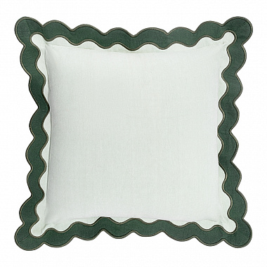 Чехол на подушку с контрастным кантом зеленого цвета из коллекции Trendy Ruffles, 40х40 см, анонс элемента