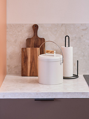 картинка Контейнер для пищевых отходов с фильтром Irmel, 3,5 л, молочный от магазина Одежда+