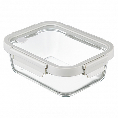 картинка Контейнер для запекания и хранения прямоугольный Click Glass, 1 л, светло-серый от магазина Одежда+