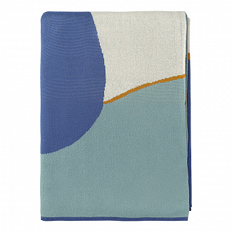 Изображение товара Плед из хлопка с авторским принтом синего цвета из коллекции Freak Fruit, 130х180 см