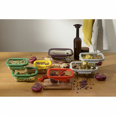 картинка Контейнер для запекания и хранения прямоугольный Click Glass, 1 л, зеленый от магазина Одежда+