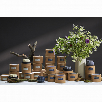Изображение товара Свеча ароматическая Nutmeg, Leather & Vanilla из коллекции Edge, синий, 30 ч