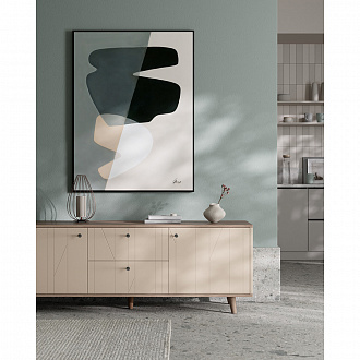 Изображение товара Тумба под ТВ Twin, TW069, 166х45х60 см, темный дуб/бежевый