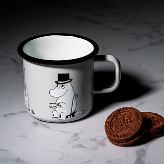 Изображение товара Кружка эмалированная Moomin Retro, Мумми-папа, 370 мл, серая
