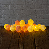 Изображение товара Гирлянда Lares&Penates, шарики, на батарейках, хлопок, 20 ламп, 3 м, оранжево-желтая