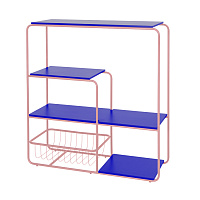 Изображение товара Стеллаж Bauhaus by Varya Schuka, 150х40х136 см, синий/розовый