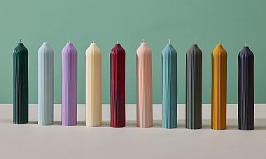 картинка Свеча декоративная графитового цвета из коллекции Edge, 25,5см от магазина Одежда+