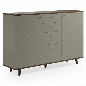 Изображение товара Комод Twin, TW060, 157х40х104 см, дуб тобакко/оливковый