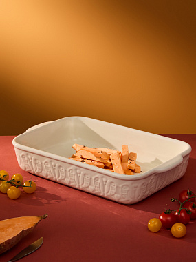 картинка Блюдо для запекания Birds of Paradise, 36х23 см, кремовое от магазина Одежда+