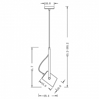 Изображение товара Светильник подвесной Loft, Elori, 1 лампа, Ø10х193,2 см, черный/латунь