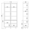 Изображение товара Витрина Twin, TW171, 112х45х216 см, дуб тобакко/марсала