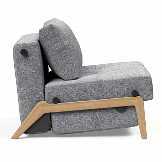Изображение товара Кресло раскладное Cubed 90 с подушкой и ножками из дуба, гранит