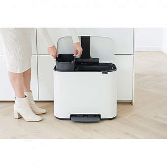 Изображение товара Бак для мусора Brabantia, Bo, 11+23 л, белый