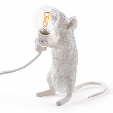 картинка Светильник настольный Mouse Lamp Standing, белый от магазина Одежда+