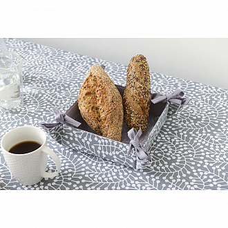 Изображение товара Корзинка для хлеба серого цвета с принтом Спелая Смородина из коллекции Scandinavian touch, 30х30 см