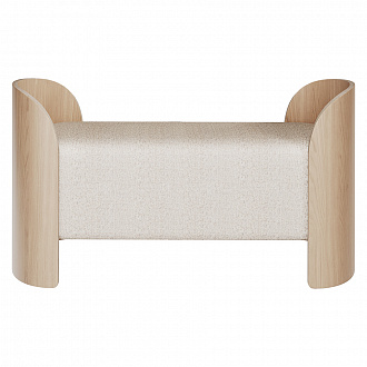 Банкетка Lagom 2, 120х51х60 см, натуральный дуб/молочная