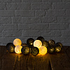 Изображение товара Гирлянда Lares&Penates, шарики, на батарейках, хлопок, 20 ламп, бело-серая