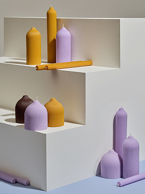 картинка Свеча декоративная цвета карри из коллекции Edge, 10,5см от магазина Одежда+