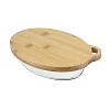 Изображение товара Форма для выпечки стеклянная с бамбуковой крышкой-подносом, 700 мл