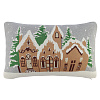 Изображение товара Подушка вязаная с новогодним рисунком Christmas Village из коллекции New Year Essential, 40x60 см