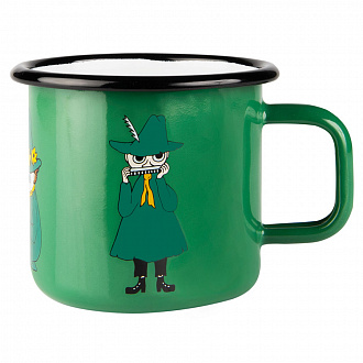 Кружка эмалированная Moomin Retro Снусмумрик, 370 мл, зеленая