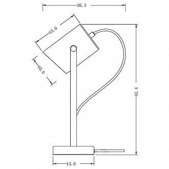 Изображение товара Лампа настольная Loft, Elori, Ø13х41,4 см, черный/латунь