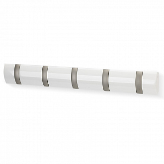 Изображение товара Вешалка настенная Flip, 50,8 см, белая, 5 крючков
