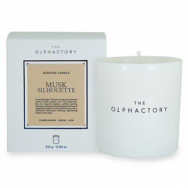 картинка Свеча ароматическая The Olphactory, White Insignia, Musk Silhouette, 60 ч от магазина Одежда+