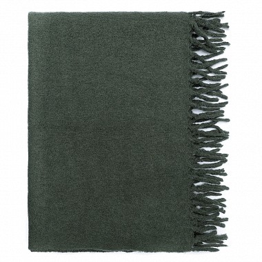 Плед мохеровый хвойно-зеленого цвета из коллекции Essential, 130х180 см, анонс элемента
