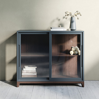 Изображение товара Витрина Case, CS160, 121х45х100 см, натуральный дуб/теплый песок