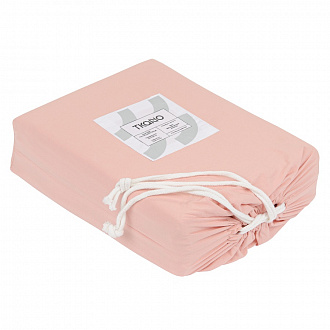 Изображение товара Комплект постельного белья двуспальный цвета пыльной розы из органического стираного хлопка из коллекции Essential