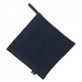 Изображение товара Прихватка из умягченного льна темно-синего цвета Essential, 22х22 см