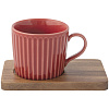 Изображение товара Набор из 4-х чашек для кофе с подставками из акации Время отдыха, 110 мл, разноцветный
