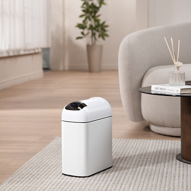 картинка Ведро мусорное сенсерное Astro Slim, 10 л, белое от магазина Одежда+