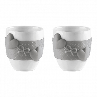 Изображение товара Набор чашек для эспрессо Love, 80 мл, 2 шт., серый