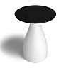 Изображение товара Столик керамический Bolet, Ø42х50 см, белый/черный