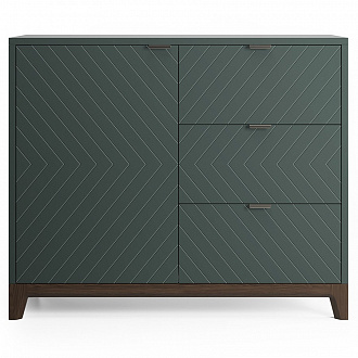 Изображение товара Комод Case, CS029, 94х40х78 см, дуб тобакко/черно-зеленый