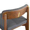 Изображение товара Набор из 2 барных стульев Aska, рогожка, орех/темно-серый