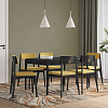 Изображение товара Обеденная группа Aska: стол 85х180 см, черный и стулья черный/горчичный, 6 шт.