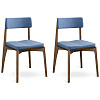 Изображение товара Набор из 2 стульев Aska, рогожка, орех/темно-синий
