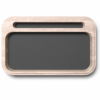 Изображение товара Шкатулка с зеркалом Basic Button, 19,8х31,8x7 см, ясень беленый/оловянная