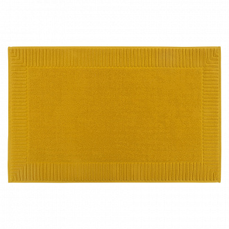 Коврик для ванной с фактурным бортиком цвета охры из коллекции Essential, 50х80 см