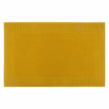 Коврик для ванной с фактурным бортиком цвета охры из коллекции Essential, 50х80 см, анонс элемента