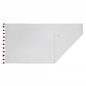 Изображение товара Полотенце банное белое, с кисточками цвета красной глины из коллекции Essential, 70х140 см