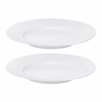 Изображение товара Набор из двух тарелок белого цвета из коллекции Edge, 21 см