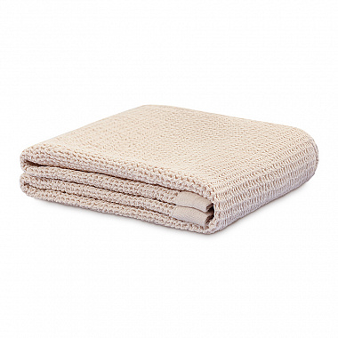 Полотенце для рук из умягченной вафли кремового цвета из коллекции Essential, 50x90 см, анонс элемента