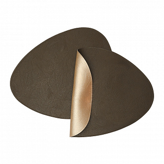 Салфетка сервировочная Drop, 33х41 см, коричневая/золотистый металлик