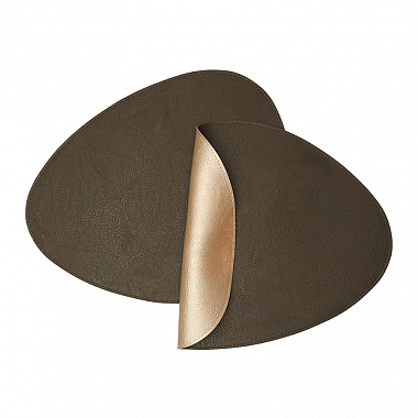 Салфетка сервировочная Drop, 33х41 см, коричневая/золотистый металлик, анонс элемента