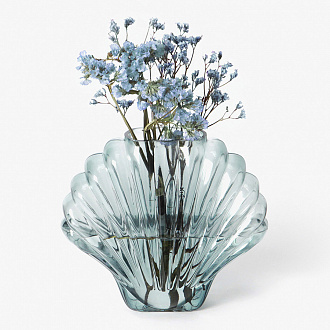 Изображение товара Ваза для цветов Seashell, 20 см, голубая